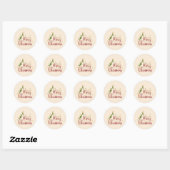 Sticker Rond Joyeux Noël avec arbre (Feuille)