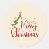 Sticker Rond Joyeux Noël avec arbre (Devant)
