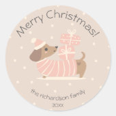 Sticker Rond Joyeux Noël avec cadeaux (Devant)