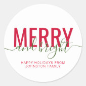 Sticker Rond Joyeux Noël blanc (Devant)