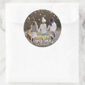 Sticker Rond Joyeux Noël blanc Confetti | PHOTO (Sac)