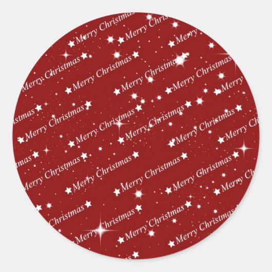 Sticker Rond Joyeux Noël blanc texte sur rouge (Devant)