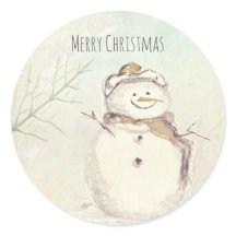 Joyeux Noël Bonhomme de Neige Flocons Hiver