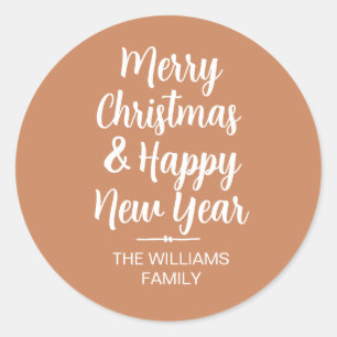 Sticker Rond Joyeux Noël Bonne année Enveloppe Sceau