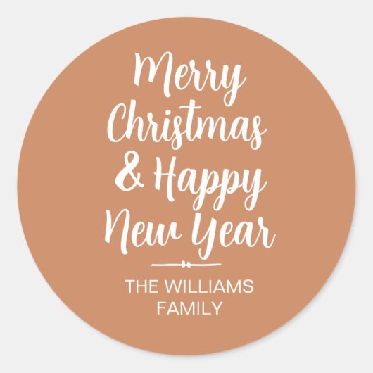 Sticker Rond Joyeux Noël Bonne année Enveloppe Sceau (Devant)