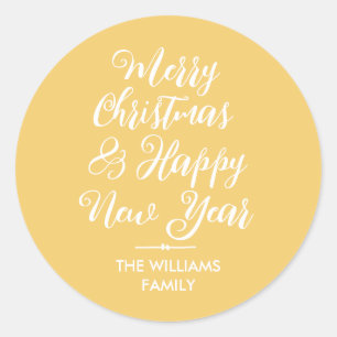 Sticker Rond Joyeux Noël Bonne année Enveloppe Sceau