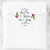 Sticker Rond Joyeux Noël Bonne année Enveloppe Sceau (Sac)