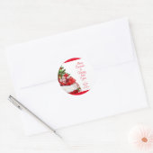 Sticker Rond Joyeux Noël Bonne année Noms de texte Modèle (Enveloppe)