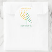 Sticker Rond Joyeux Noël, Bonne Hanoukka (Sac)