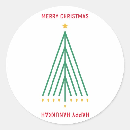 Sticker Rond Joyeux Noël, Bonne Hanoukka (Devant)
