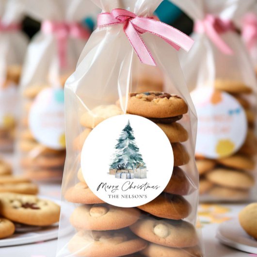 Sticker Rond Joyeux Noël botanique