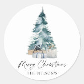 Sticker Rond Joyeux Noël botanique (Devant)