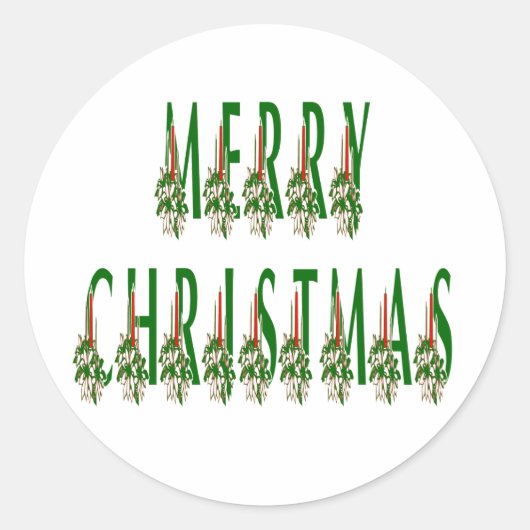 Sticker Rond Joyeux Noël bougie Police (Devant)