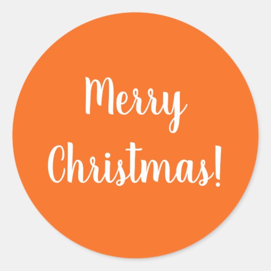 Sticker Rond Joyeux Noël Bright Orange Typographie (Devant)
