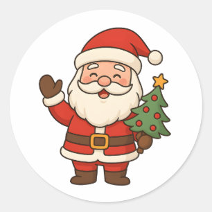 Sticker Rond Joyeux Noël Bruh Santa