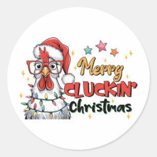 Sticker Rond Joyeux Noël cadeau de Noël