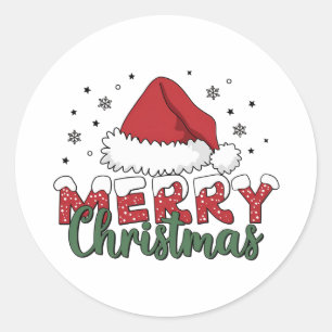 Sticker Rond Joyeux Noël cadeau de Noël
