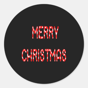 Sticker Rond Joyeux Noël Canne à Sucre Police Filles Garçons