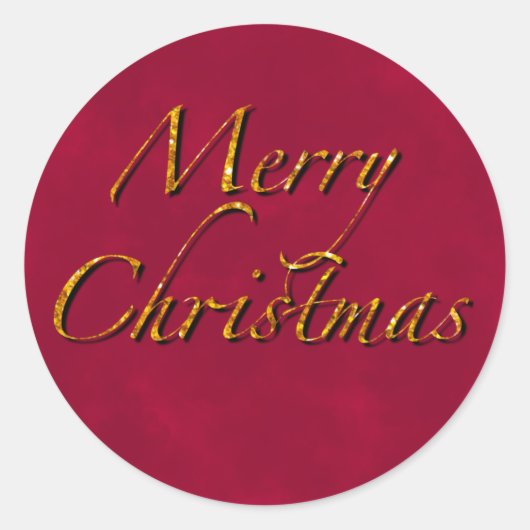 Sticker Rond Joyeux Noël, canneberge or élégant calligraphe (Devant)
