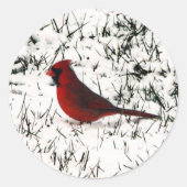 Sticker Rond Joyeux Noël Cardinal (Devant)