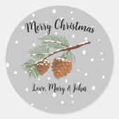 Sticker Rond joyeux Noël Cardinal classique collant rond (Devant)