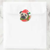 Sticker Rond Joyeux Noël Carlin chien (Sac)