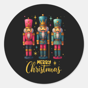 Sticker Rond Joyeux Noël Casse-Noisette Ballet Danse Femmes Enf