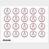 Sticker Rond Joyeux Noël chien (Feuille)