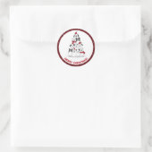 Sticker Rond Joyeux Noël chien (Sac)