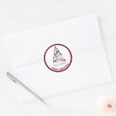 Sticker Rond Joyeux Noël chien (Enveloppe)
