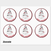 Sticker Rond Joyeux Noël chien (Feuille)