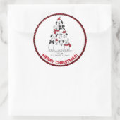 Sticker Rond Joyeux Noël chien (Sac)