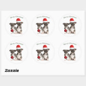 Sticker Rond Joyeux Noël Chihuahua Chiuppies (Feuille)