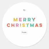 Sticker Rond Joyeux Noël coloré (Devant)