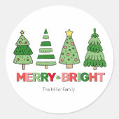 Sticker Rond Joyeux Noël Coloré et Lumineux (Devant)