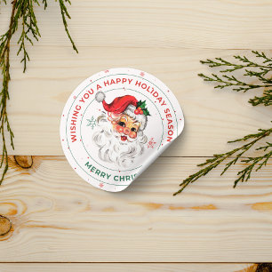 Sticker Rond Joyeux Noël coloré moderne Classic Round
