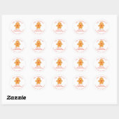 Sticker Rond Joyeux Noël Cookie Gingerbread Blanc (Feuille)