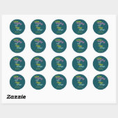 Sticker Rond Joyeux Noël Couleur Nom de Vacances (Feuille)