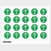 Sticker Rond Joyeux Noël, croix (Feuille)