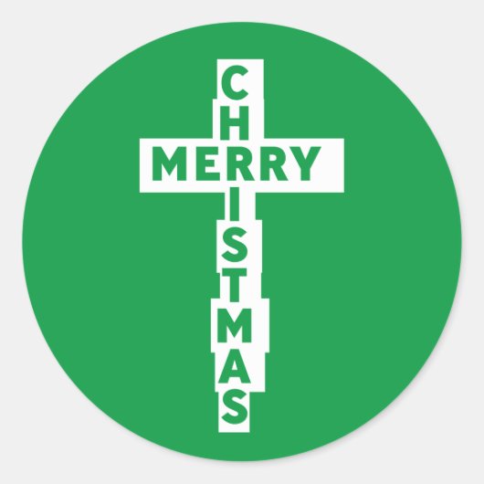 Sticker Rond Joyeux Noël, croix (Devant)