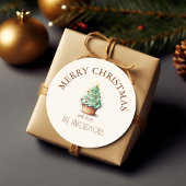 Sticker Rond Joyeux Noël! Cupcake-Noël-Arbre