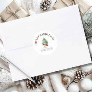 Sticker Rond Joyeux Noël! Cupcake-Noël-Arbre