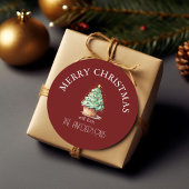 Sticker Rond Joyeux Noël! Cupcake-Noël-Arbre