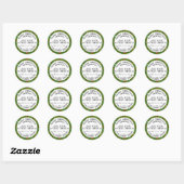 Sticker Rond Joyeux Noël Custom Green Holiday Maison (Feuille)