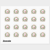 Sticker Rond Joyeux Noël Cute Kitty Chat (Feuille)