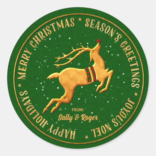 Sticker Rond Joyeux Noël dans des langues multi (Devant)