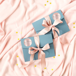 Sticker Rond Joyeux Noël De À Vacances Étincelle Rose Or