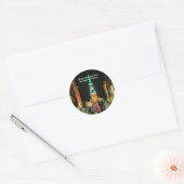 Sticker Rond Joyeux Noël de Burlington, Vermont (Enveloppe)