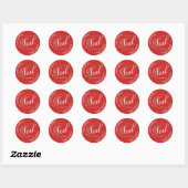 Sticker Rond Joyeux Noel de couleur MODIFIABLE Noël (Feuille)