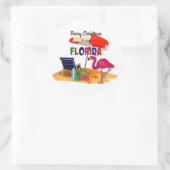 Sticker Rond Joyeux Noël de Floride (Sac)